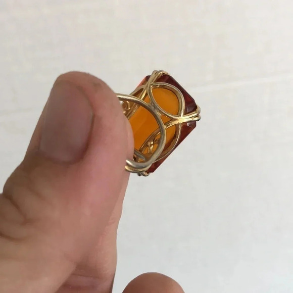 Amber  Coloured Ring - Picture 3 of 5